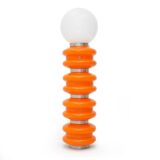 Orange and white glass floor lamp by Stilux Milano, 1970.