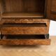 Antique oak linen cupboard with mirror