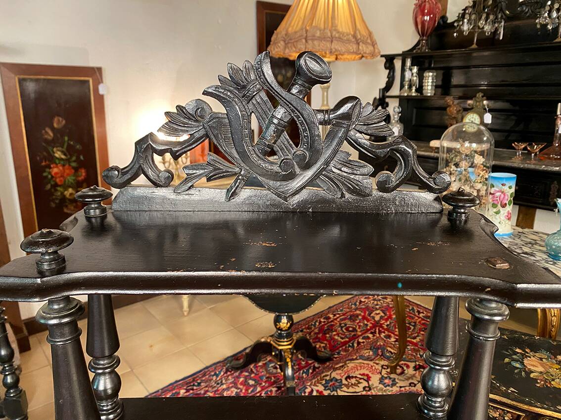 Napoleon III music or sheet music cabinet in blackened wood