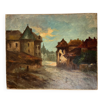 Tableau : huile sur toile  Paysage