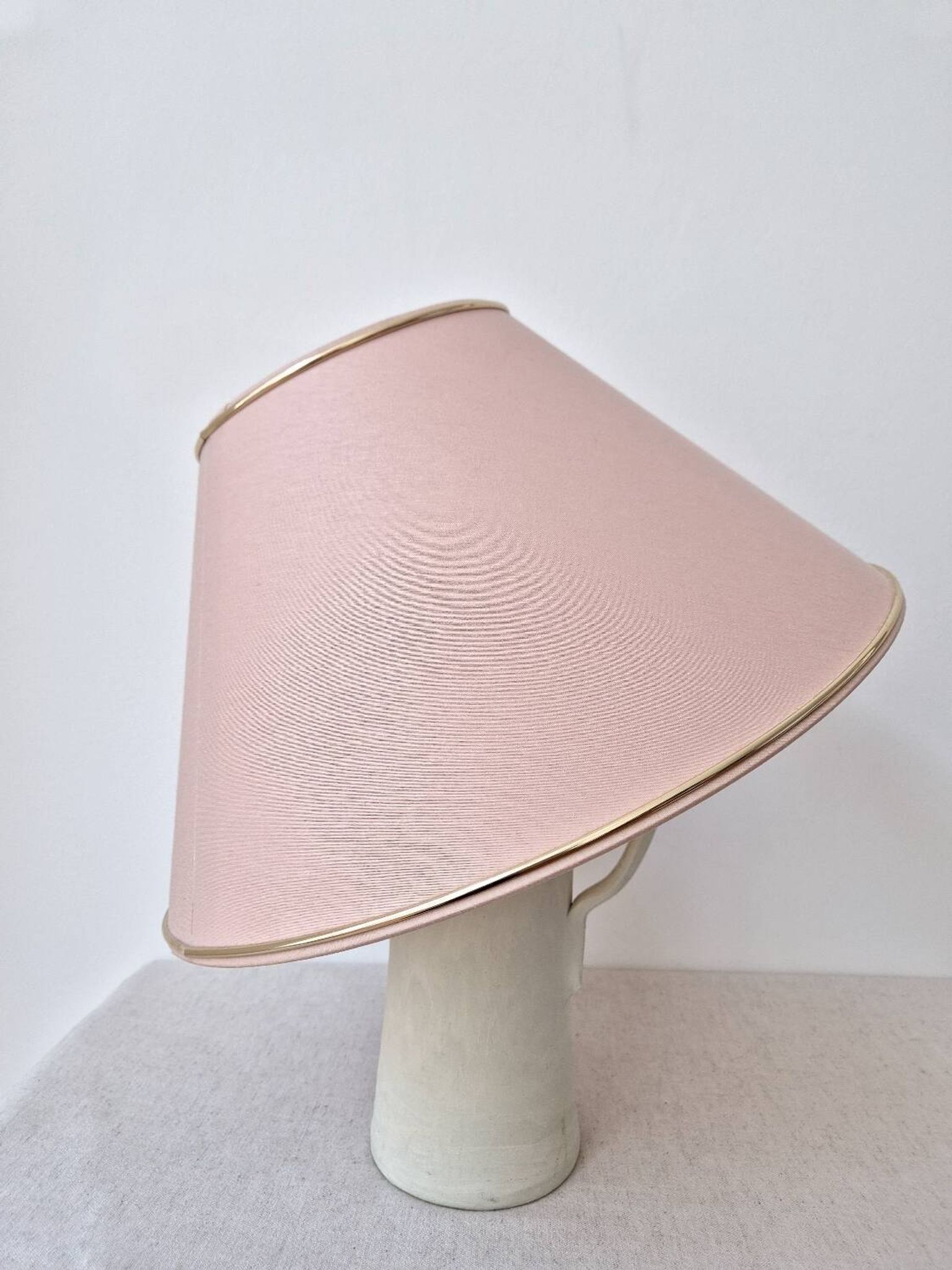 Fabric lampshade with golden trim '70s - vintage