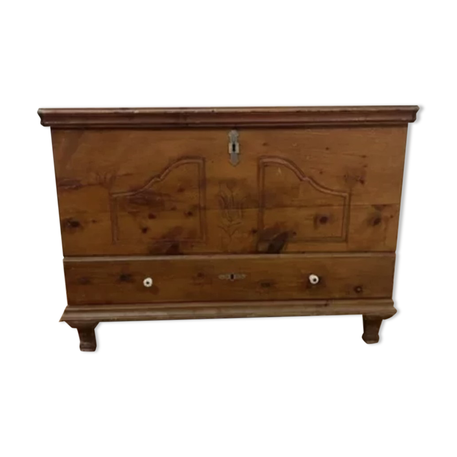 19th century carved wooden chest of drawers