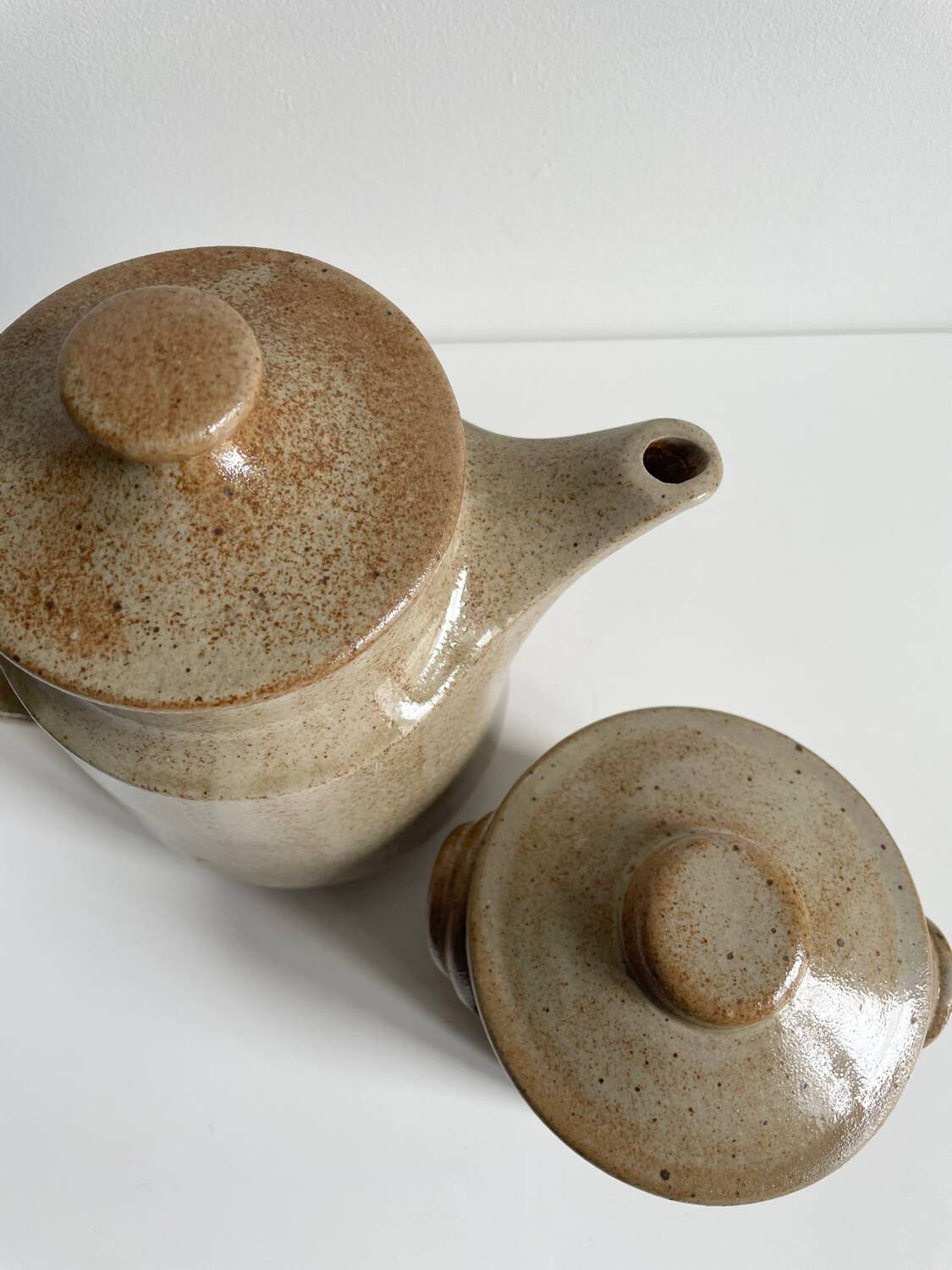 Théière et pot en grès émaillé