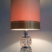 Paire de lampes en verre et chrome. Vers 1970