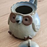 Japanese owl teapot in vintage stoneware