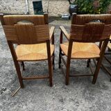 Set of 6 chairs and 2 armchairs, Brutalist style, 1950s