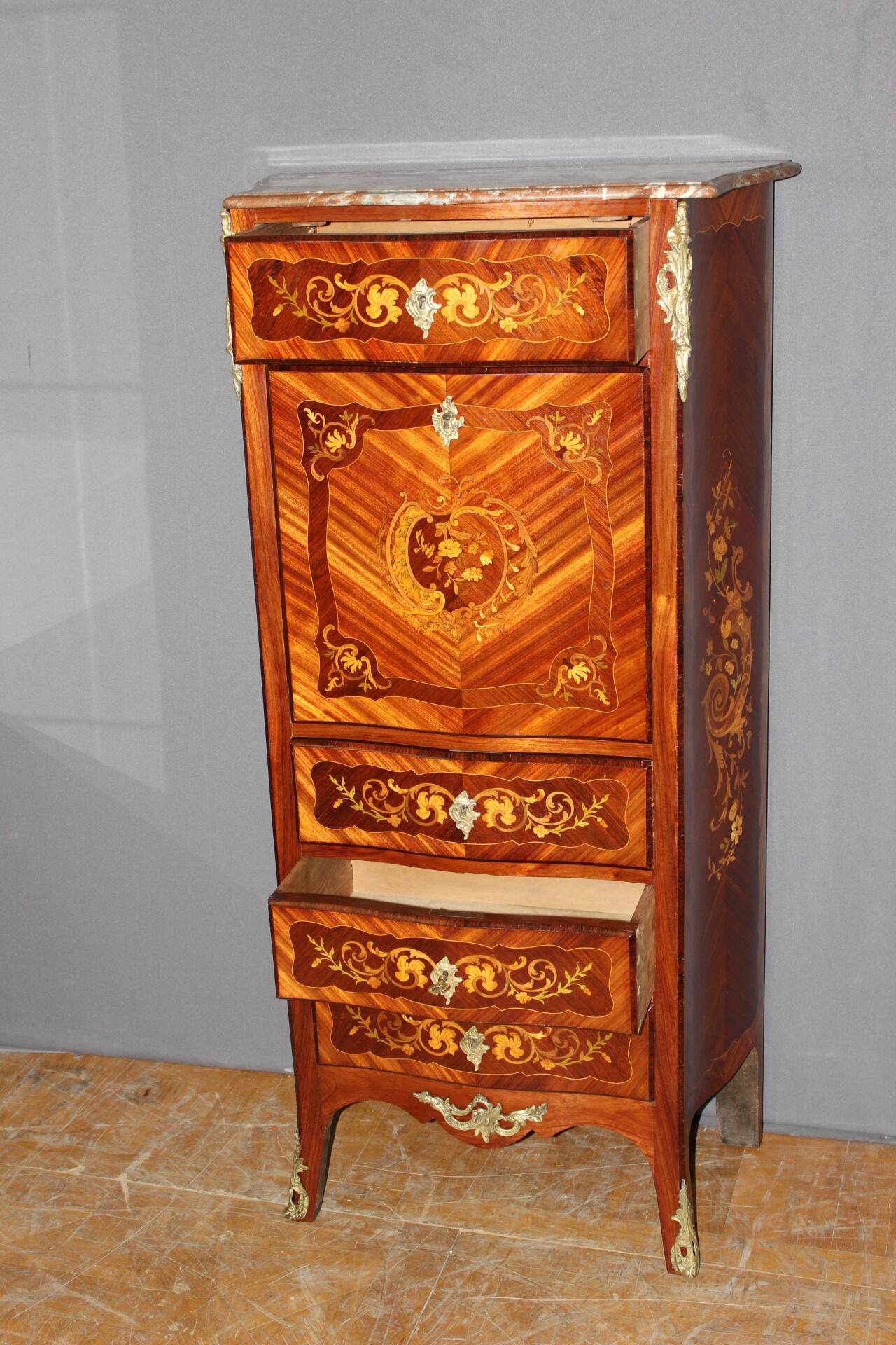 Louis XV style secretary stamped A. Monin, late 19th century