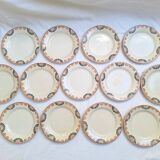 HBCM Pauline pattern dinner plates in orange and black