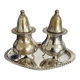 Vintage Salt and Pepper Shaker Set on Tray