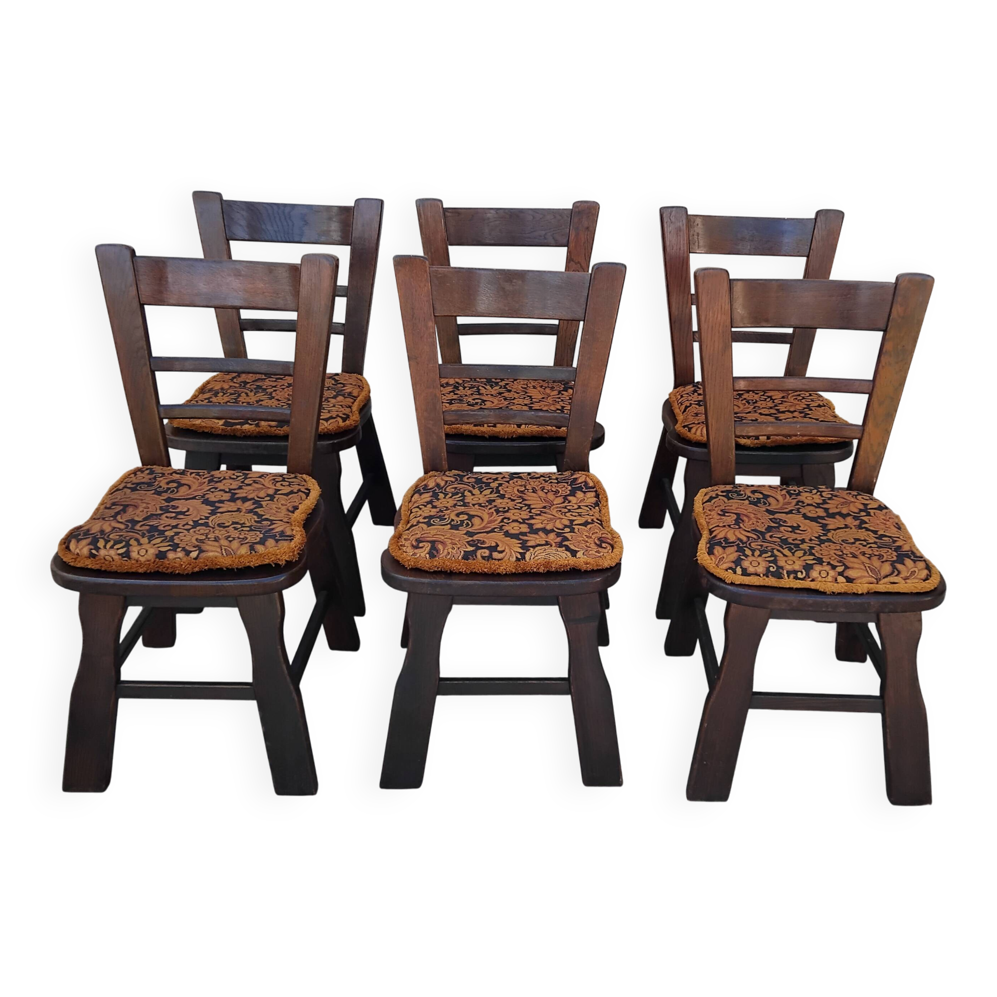 6 vintage brutalist chairs from the 1950s.