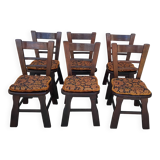 6 vintage brutalist chairs from the 1950s.