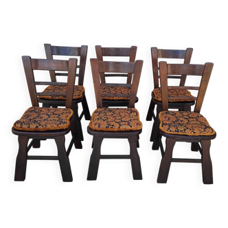 6 vintage brutalist chairs from the 1950s.