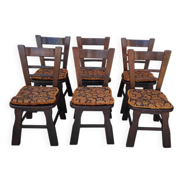 6 vintage brutalist chairs from the 1950s.