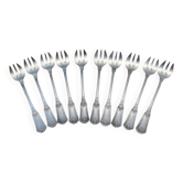 10 fourchettes à huîtres argent début XXéme