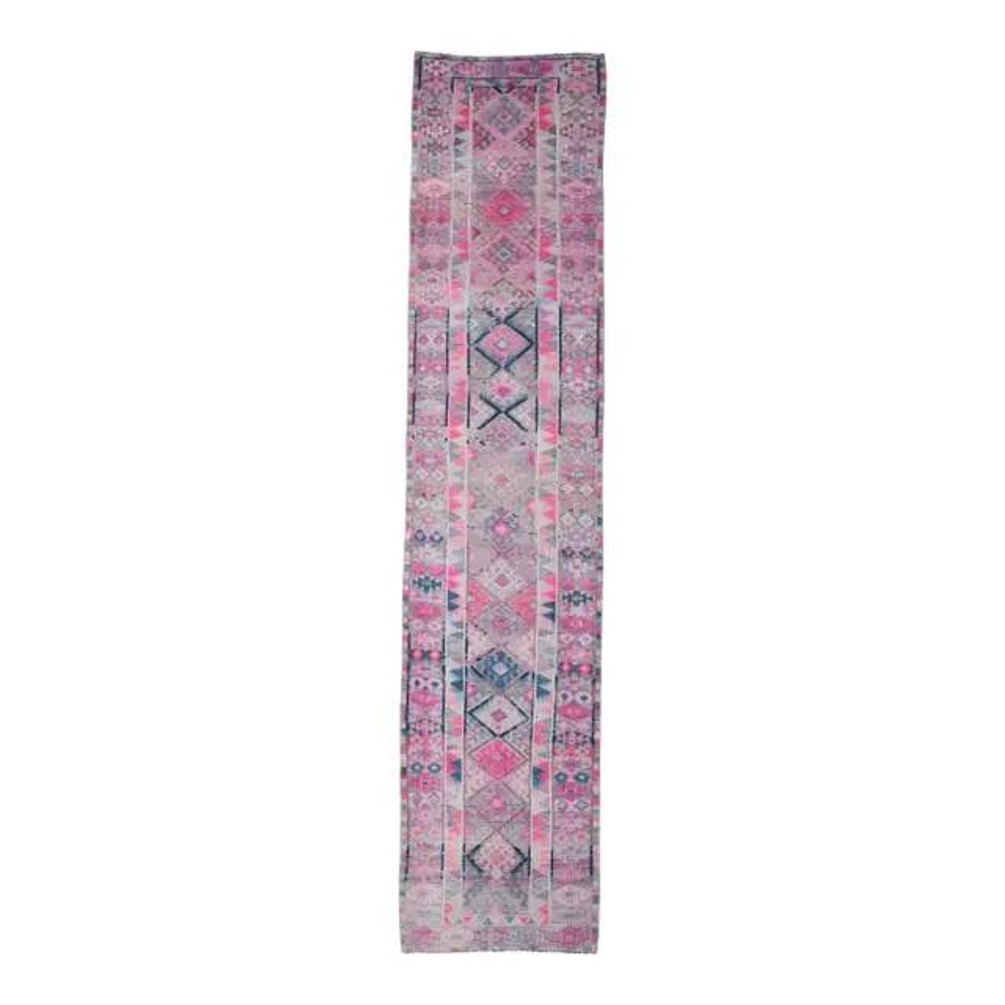 Vintage Turkish Oushak Handmade Runner 86x406 cm