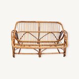 Vintage bench or rattan sofa 1960