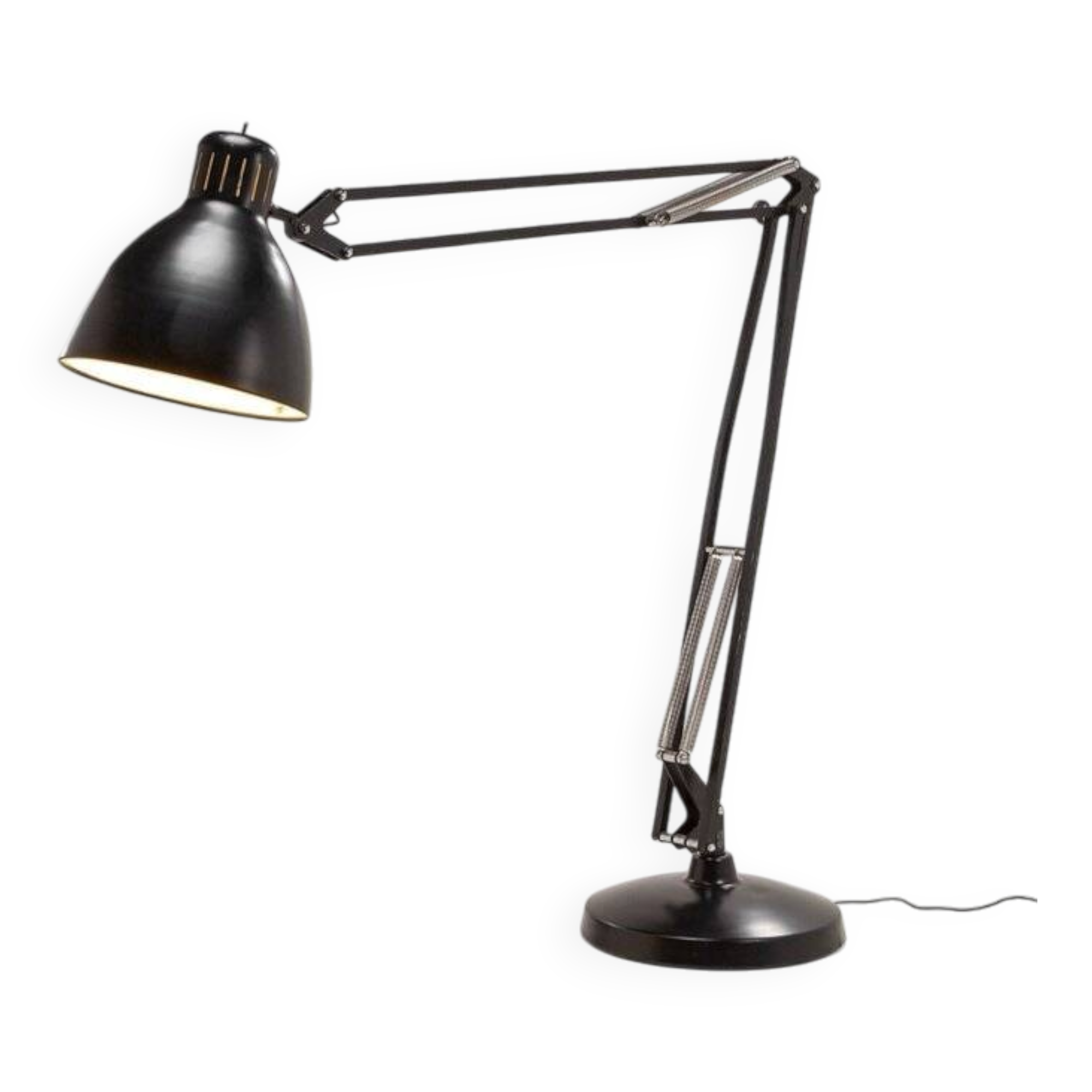 The Great JJ black floor lamp by Jac Jacobsen for Luxit Leucos, 1980s
