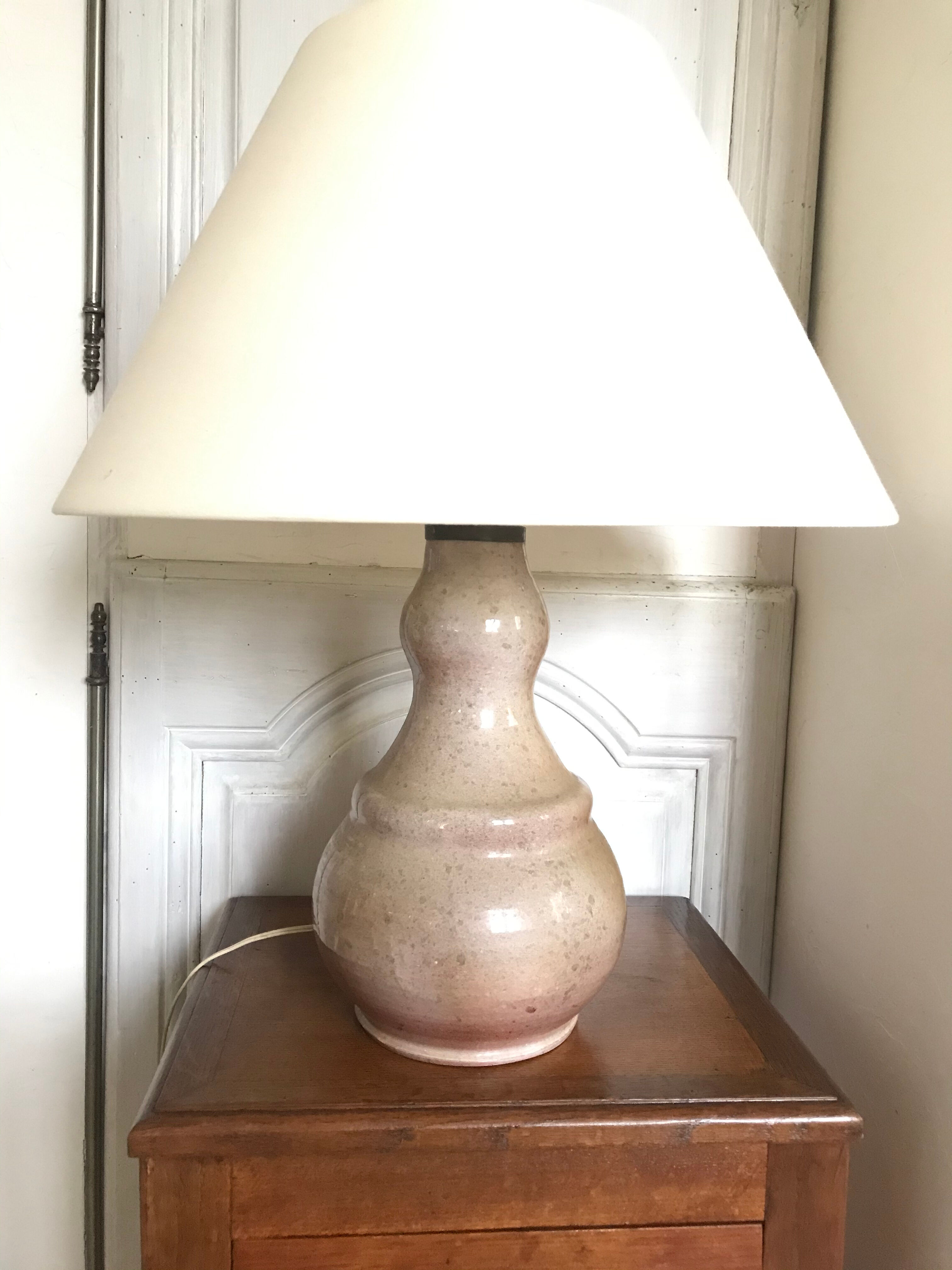 Vintage enamelled ceramic lamp base