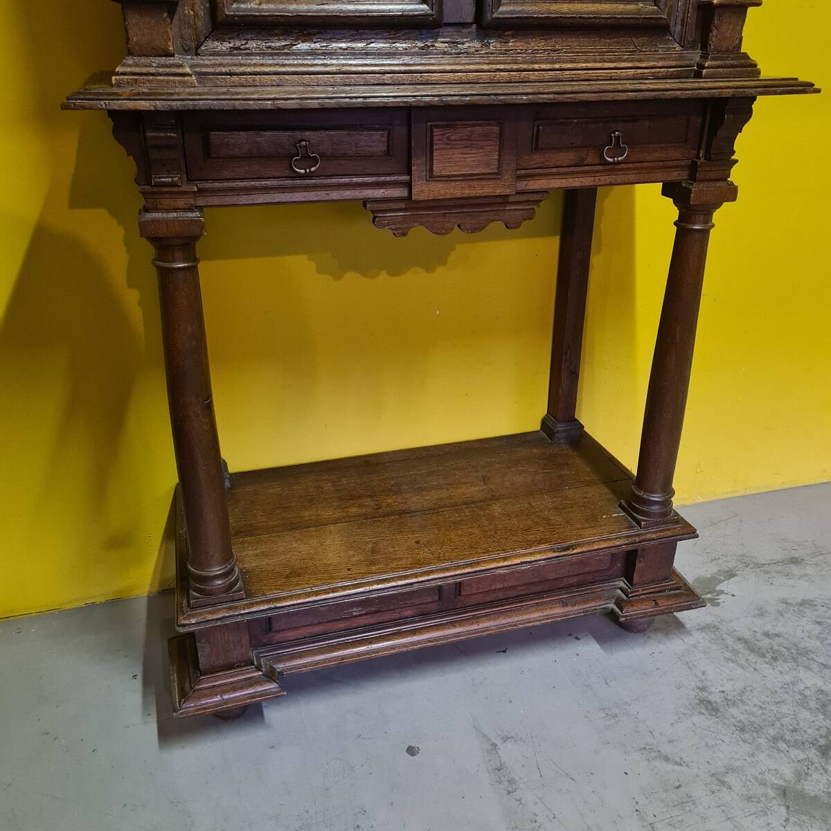 Antique French Oak Table Cabinet, Partly 18th Century