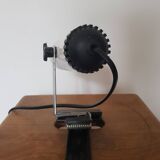 Vintage white lacquered metal spotlight on plastic clamp for Maureva, 1970
