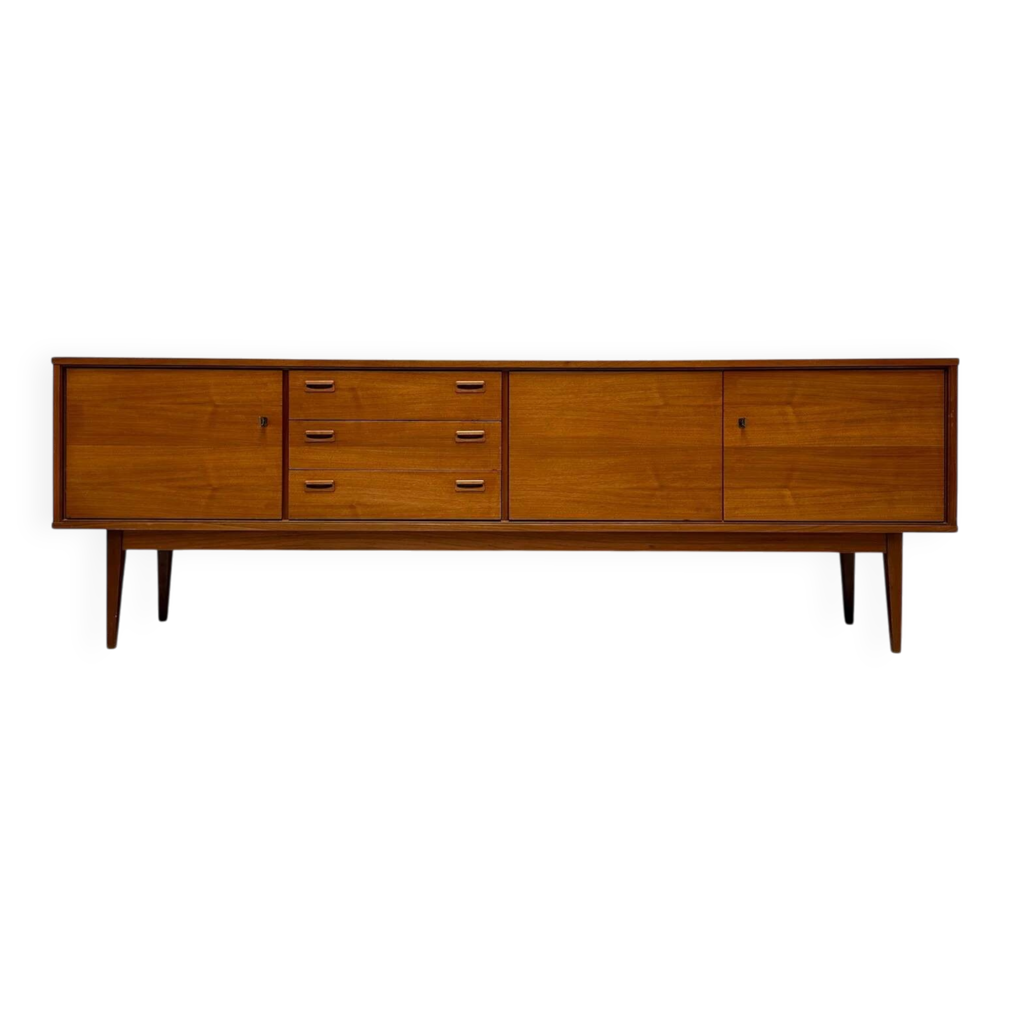 1960s extra large vintage minimalistic teak sideboard