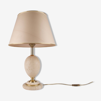 Philippe Barbier lamp travertine brass Hollywood Regency