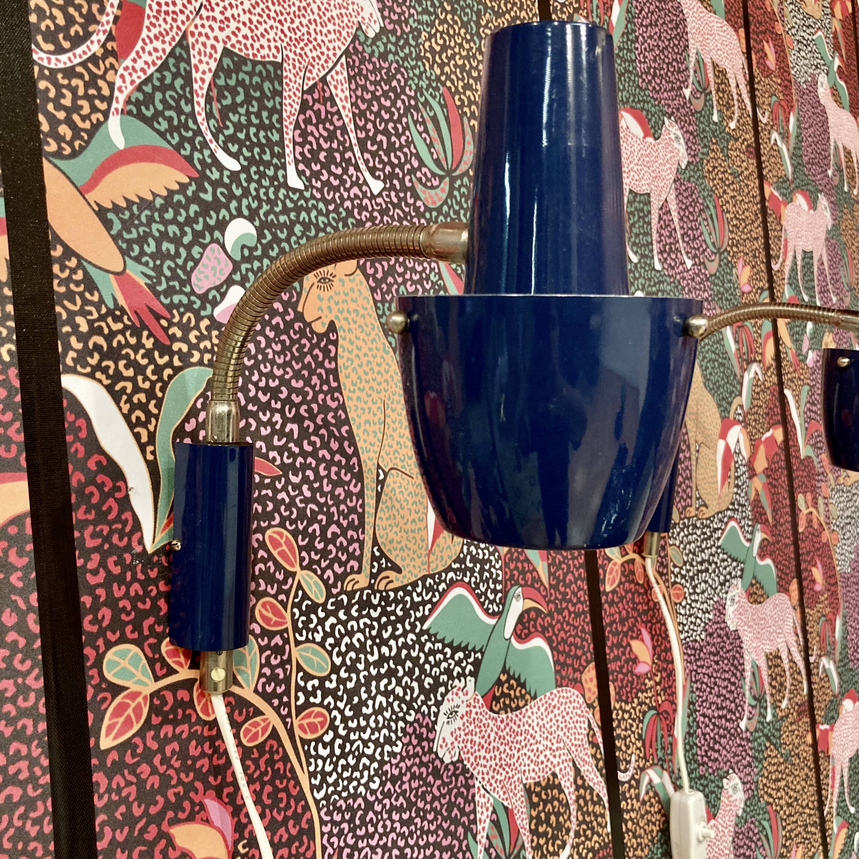 Pair of Scandinavian design wall lights from the 1950s.