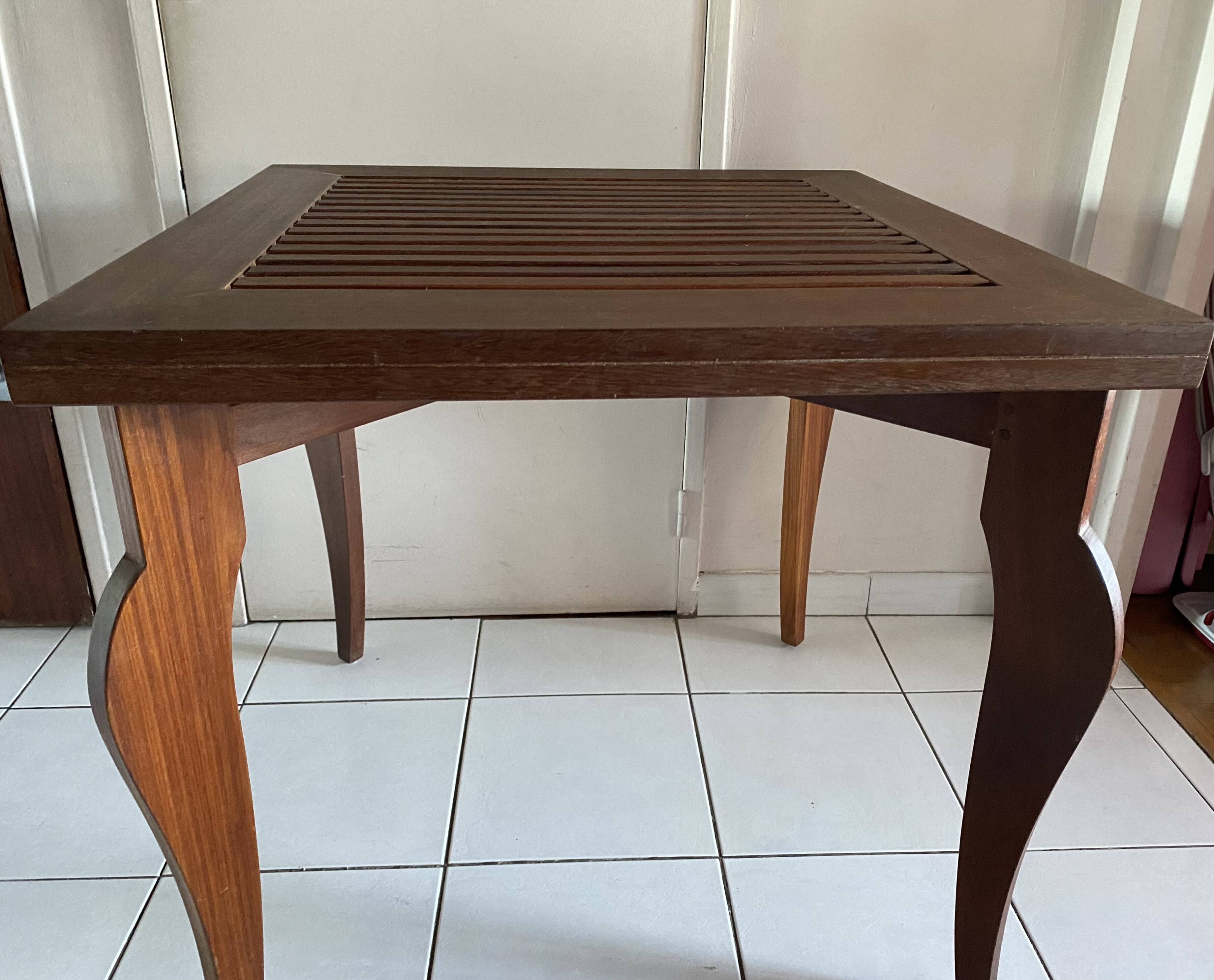 Square side table, exotic wood