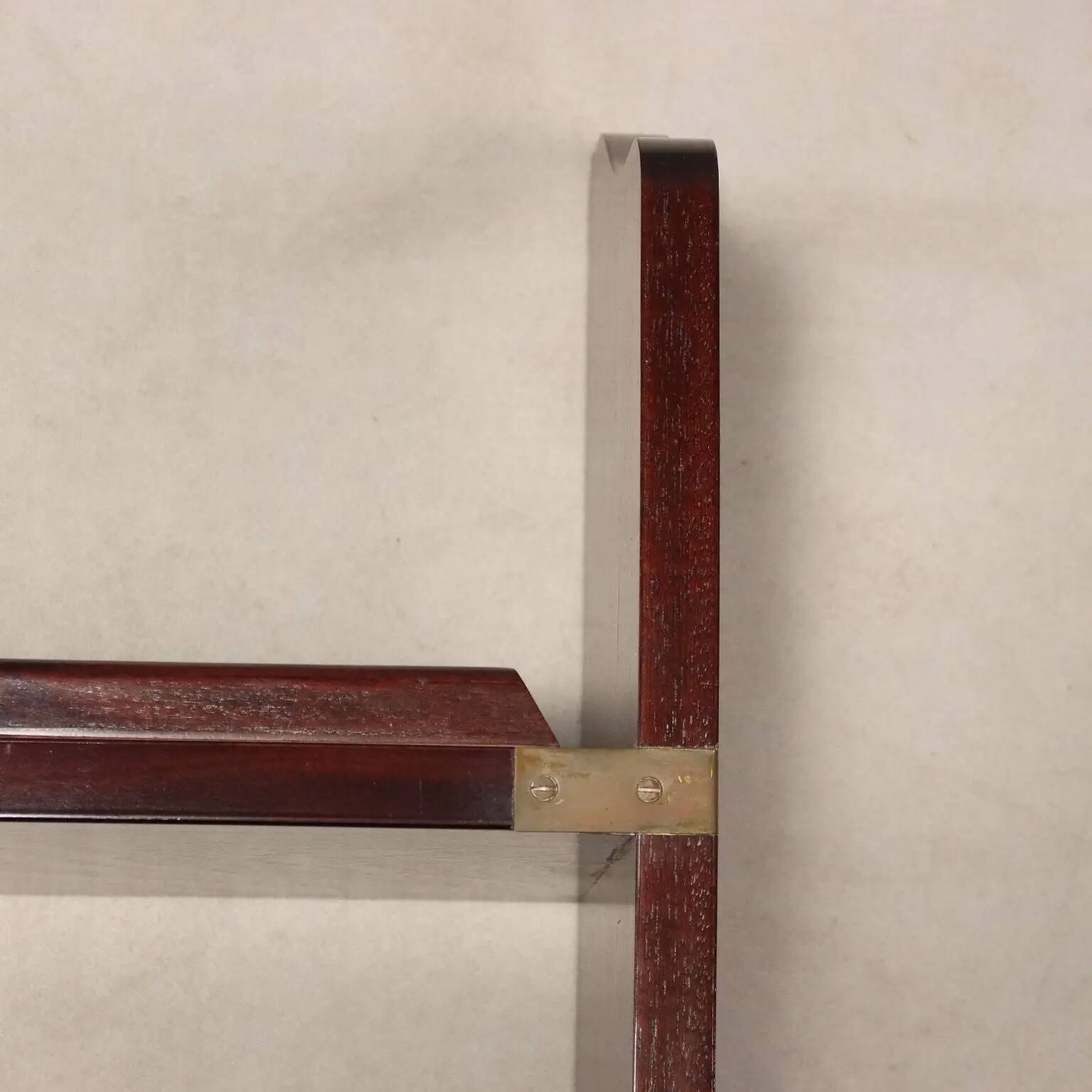 Antique marine-style shelves in mahogany veneer, Italy, 20th century.