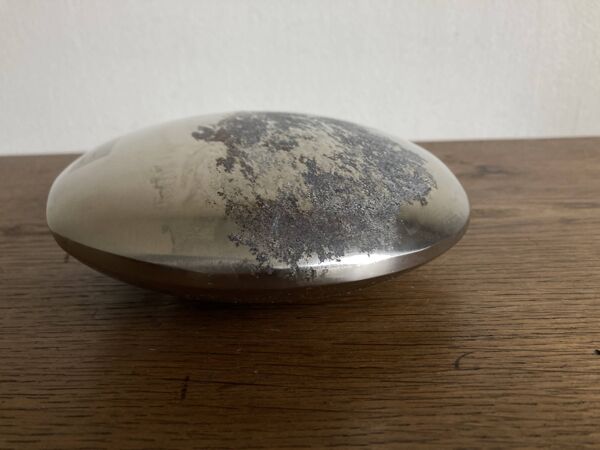 Cendrier galet Space Age Dominique Imbert en inox poli 1970