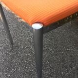 Set 3 chrome steel chairs - 1 70's stool