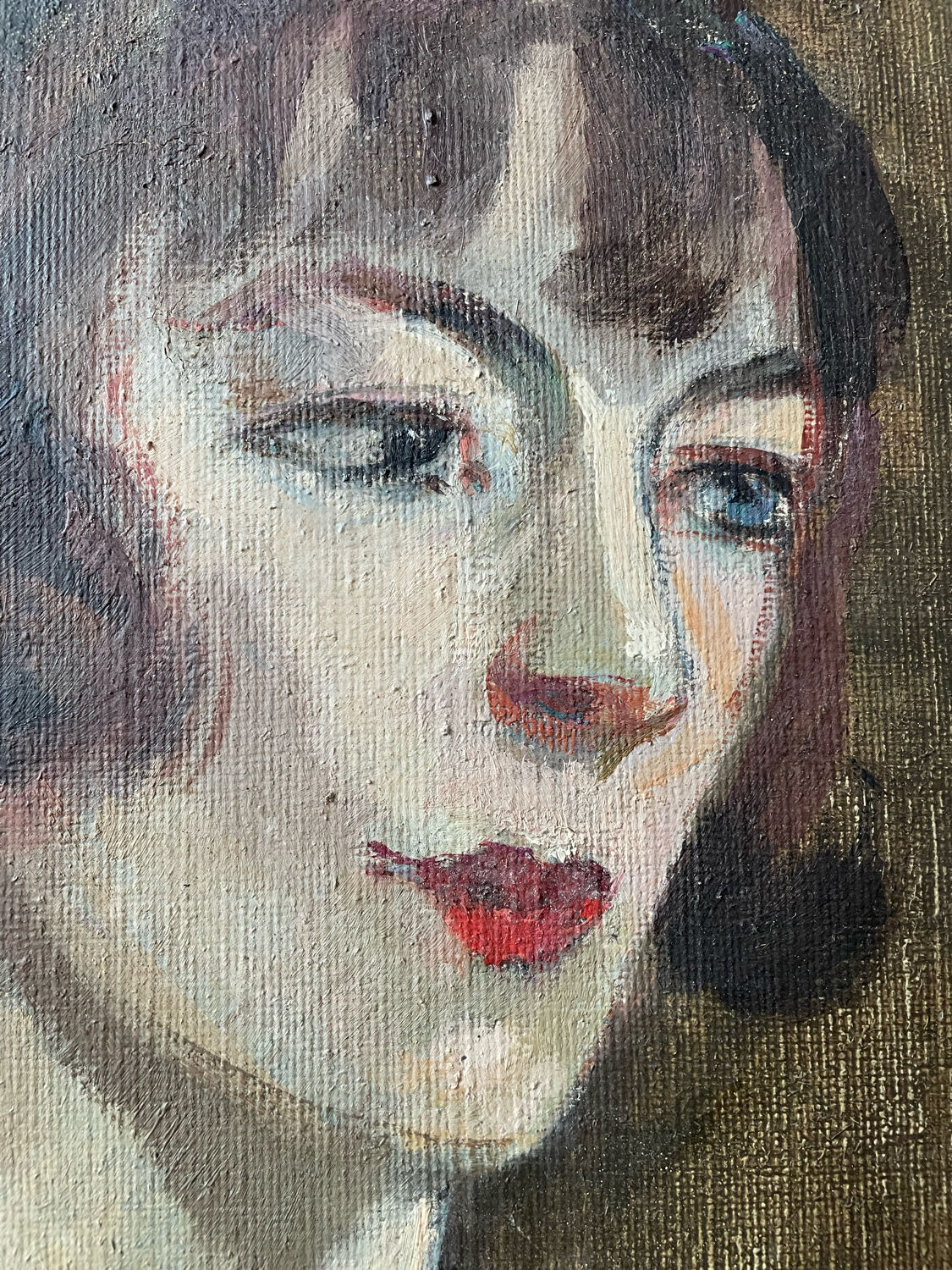 Old painting, portrait of a woman 1930s