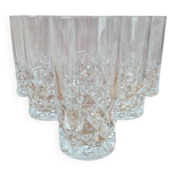 Lot de 6 verres Cristal d’Arques – modèle Sully – hauteur 14 cm