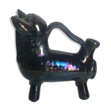 Pitcher forms Taurus terracotta glazed black vintage 60s black decoration