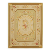 Handmade European Vintage Aubusson Kilim 273 cm x 364 cm
