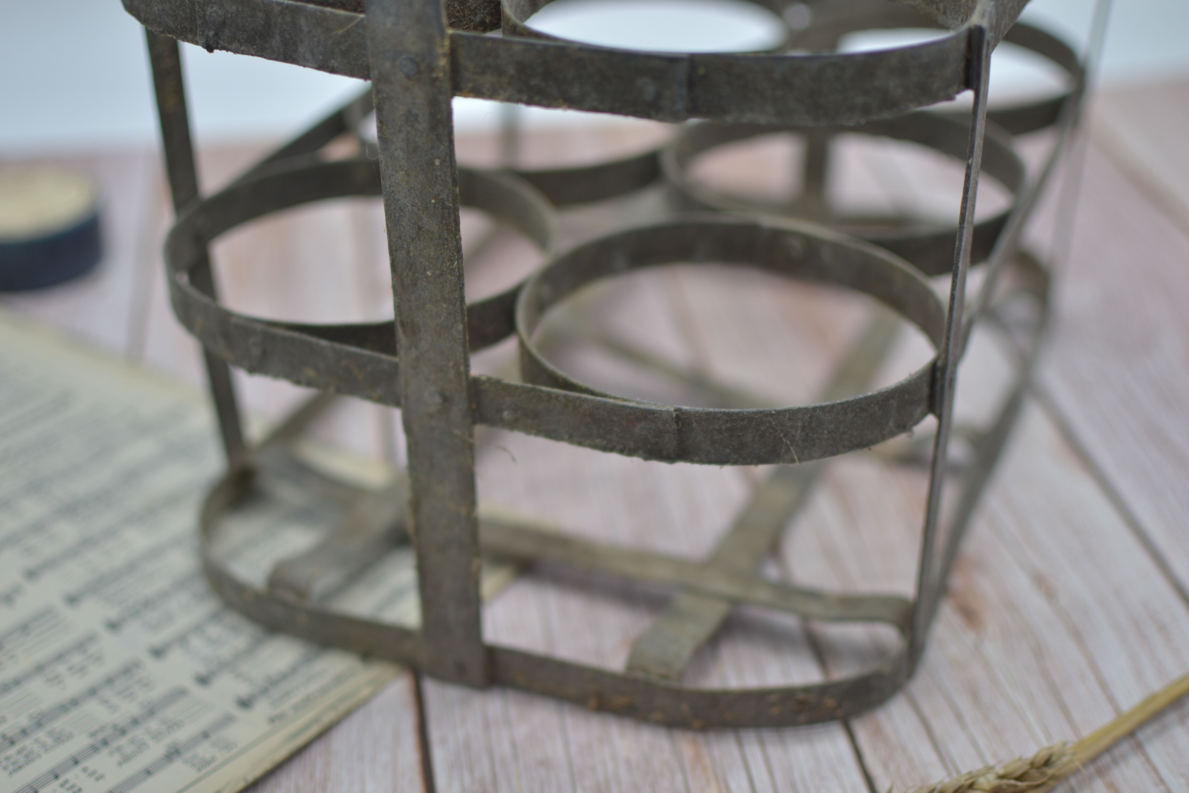 Old metal bottle holder