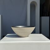 Duo of gray Indonesian ceramic bowls or salad bowls