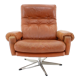 1970s leather swivel armchair by Nili Stoppmobler, Denmark