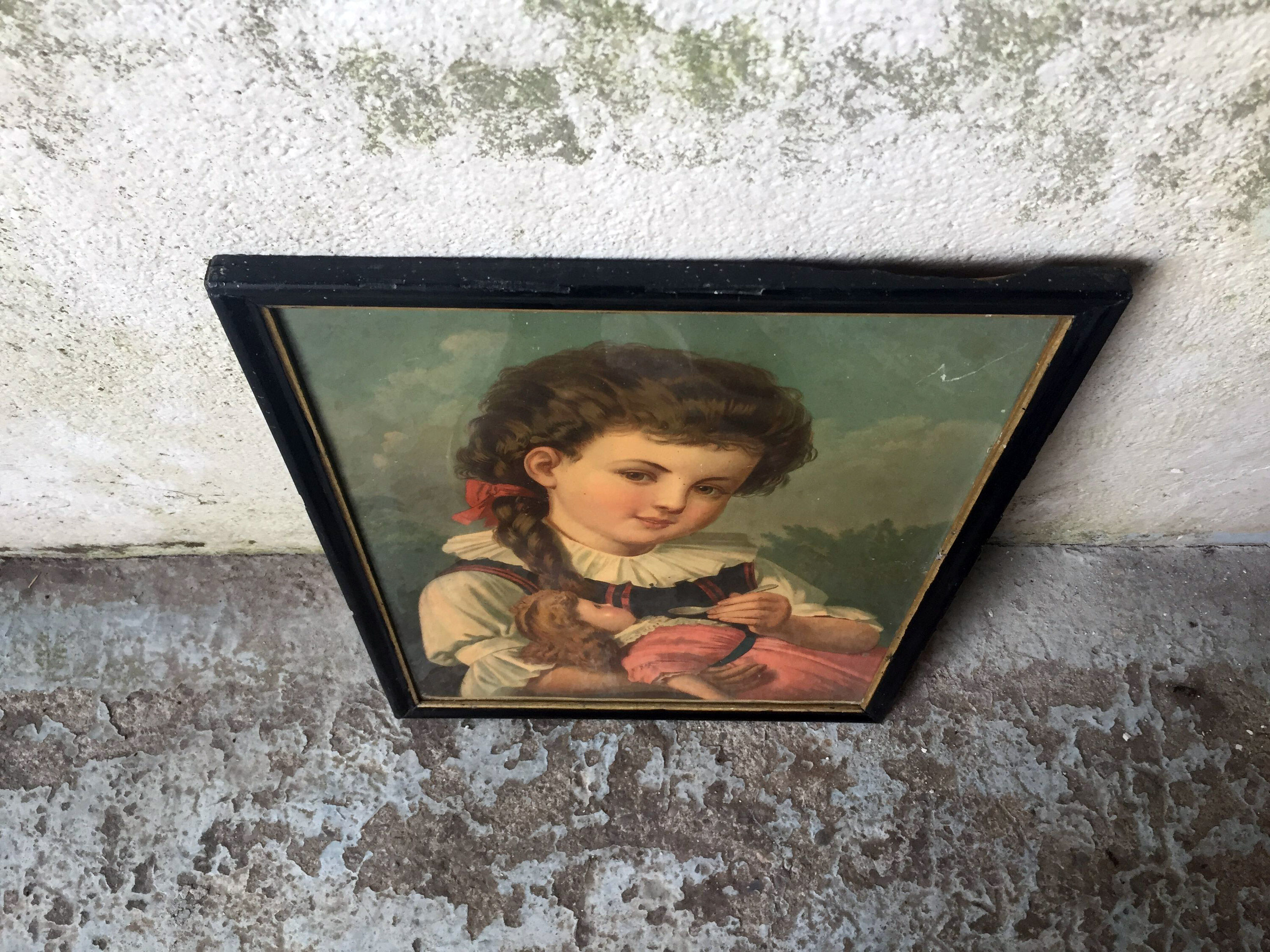 table in chromolithography framed early twentieth century