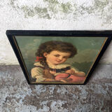 table in chromolithography framed early twentieth century