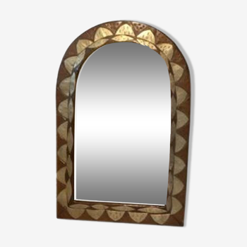 Half-moon brass mirror - 43x28cm
