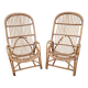 Large vintage rattan armchairs, 1960s
