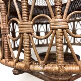 Large rattan floor lamp