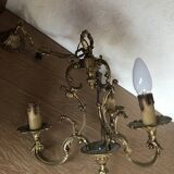 Ensemble de 2 lustres anciens en laiton massif