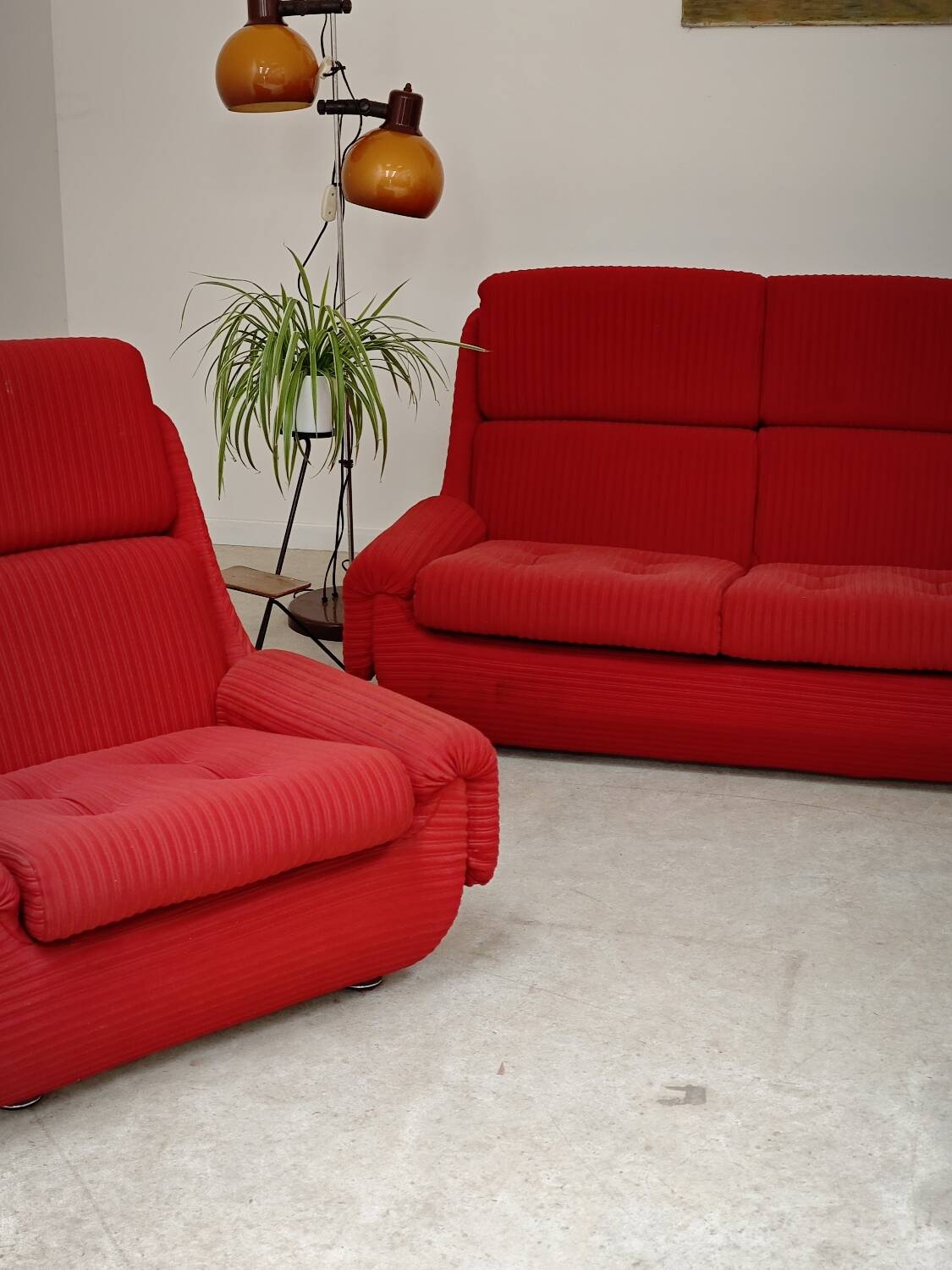 Complete red salon jitona style atlantis space age 1970