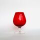 Red textured glass vase from the 60s 70s, Italy, Empoli