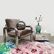 Fauteuil lounge HKliving chrome 'velours marron'