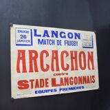 "Rugby Match" poster - City of Langon - 1930s