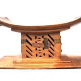 Art Africain Tribal Afrique - Ancien & Authentique Tabouret Ashanti 43 cms
