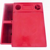 Vintage Italian Red Plastic Storage Trolley By Giovanni Pelis For Stile Neolt Italy